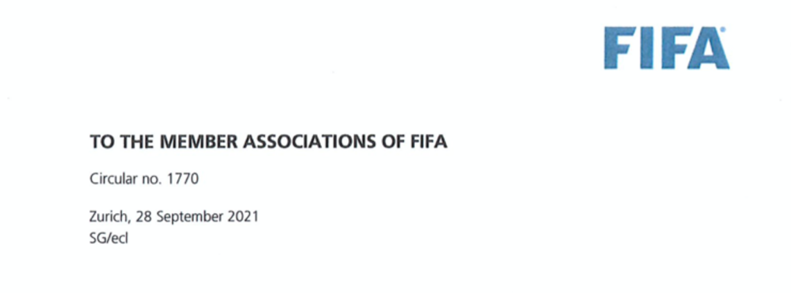 FIFA Circular no. 1770, 28 September 2021 (FIFA Mediators List)